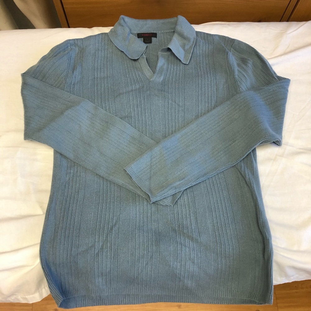 express men's sweater with polo collar